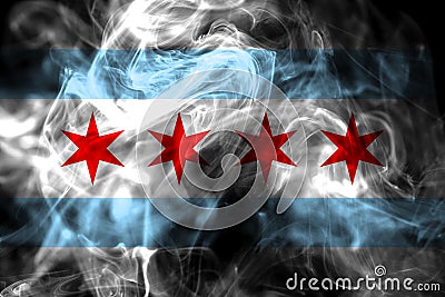 Chicago city smoke flag, Illinois State, United States Of America Stock Photo