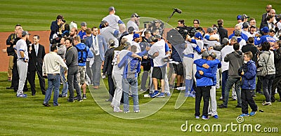 The Chicago Cubs on Field Celebration 2016 World Series Editorial Stock Photo