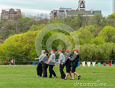 Chicago Fire Kite Team Editorial Stock Photo