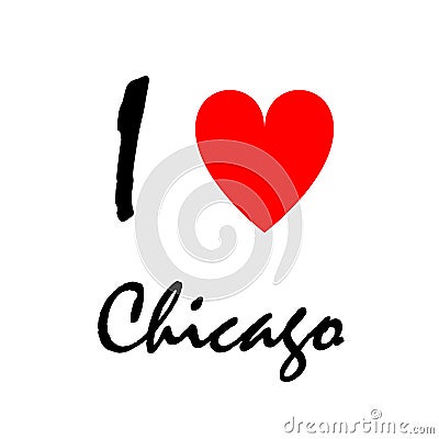 I love Chicago, logo. Decorative background can be used for wallpapers, printing pictures Stock Photo