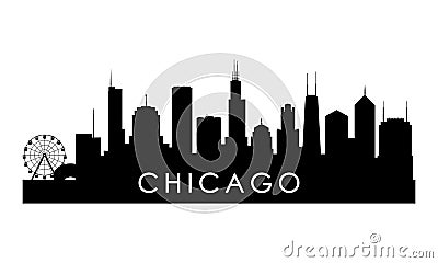 Chicago Illinois skyline silhouette. Vector Illustration