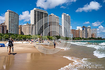 Chicago, Illinois, USA - City beach Editorial Stock Photo