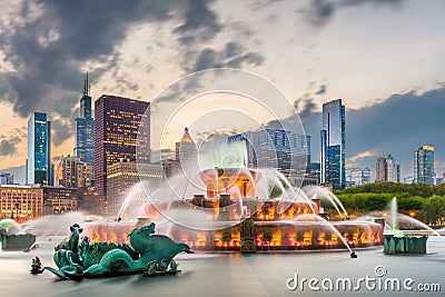 Chicago, Illinois, USA from Grant Park Stock Photo