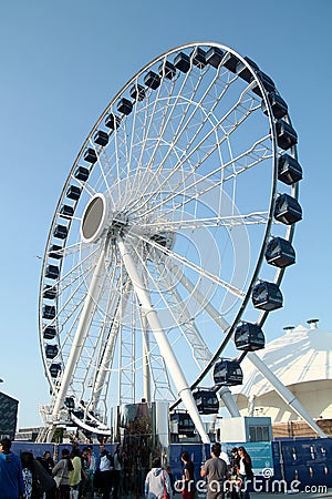 Chicago Navy Pier - Ferries Wheel Editorial Stock Photo