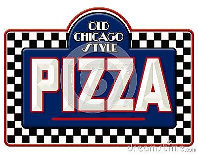 Chicago Pizza Sign Stock Photo