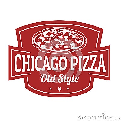 Chicago pizza sign or stamp Vector Illustration