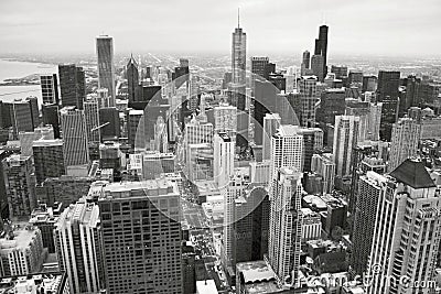Chicago Skyline In Black And White Stock Photo - Image: 45843268