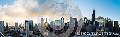 Chicago Skyline in Morning Stock Photo