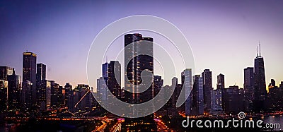 Chicago Skyline - Navy Pier Stock Photo