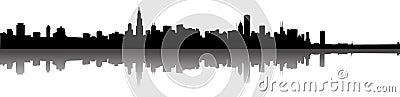 Chicago Skyline Silhouette Vector Illustration