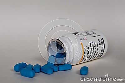 Truvada or PrEP prescription medication for HIV infection and prevention. Modern medicine Editorial Stock Photo