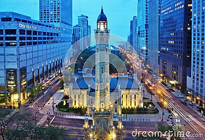 The Chicago Water Tower Editorial Stock Photo