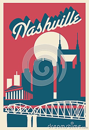 Nashville Tennessee postcard Cartoon Illustration