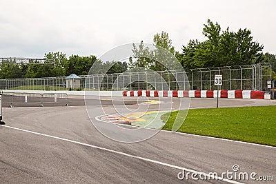 The chicane approaching wall of champions on Circuit Gilles Villeneuve Stock Photo