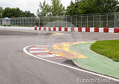 The chicane approaching wall of champions on Circuit Gilles Villeneuve Stock Photo