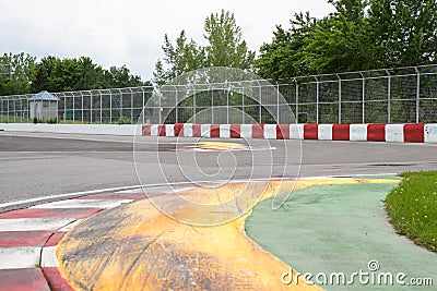 The chicane approaching wall of champions on Circuit Gilles Villeneuve Stock Photo