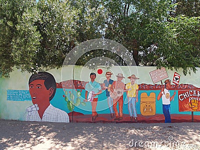 Chicano Power Mural Protesting The Vietnam War & Injustice Editorial Stock Photo