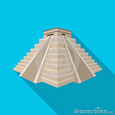 Chichen Itza icon in flat style isolated on white background. Countries symbol stock vector illustration. Vector Illustration