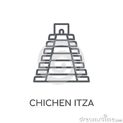 Chichen Itza linear icon. Modern outline Chichen Itza logo conce Vector Illustration