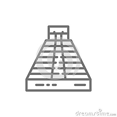 Chichen Itza, Pyramid of Kukulkan, Palenque, Tulum, Teotihuacan line icon. Vector Illustration