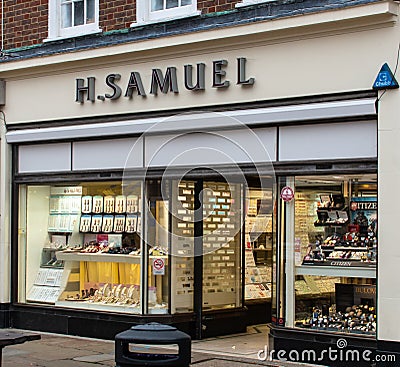 H Samuel jeweller frontage Editorial Stock Photo