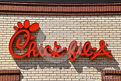 Chick-fil-A logo and restaurant Editorial Stock Photo