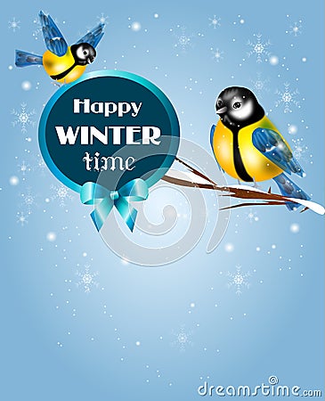 Chickadee winter time Stock Photo