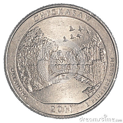 The Chickasaw National Recreation Area Quarter coin Stock Photo