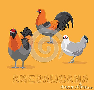 Chicken Ameraucana Cartoon Vector Illustration Vector Illustration