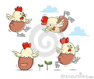 Chicken animal egg farm Vector Illustration