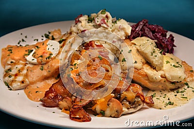 Chicken and Bacon Melt with Potatoes Stock Photo