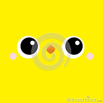 Chicken bird square face head icon. Cartoon funny baby character. Cute kawaii animal portrait. Kids print for poster, t-shirt Vector Illustration