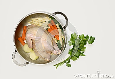 Chicken bouillon concept Stock Photo