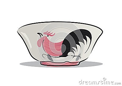 Chicken bowl Vector Illustration