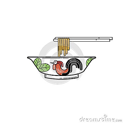 Chicken bowl Vector Illustration