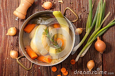 Chicken broth soup Stock Photo