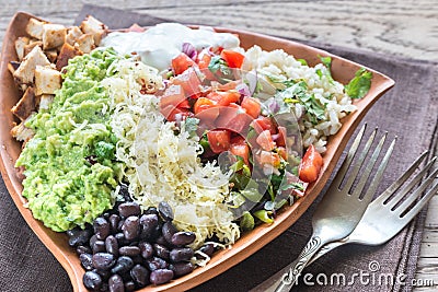 Chicken burrito bowl Stock Photo