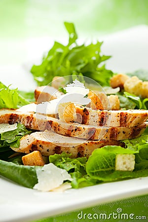 Chicken Caesar salad Stock Photo