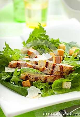 Chicken Caesar salad Stock Photo