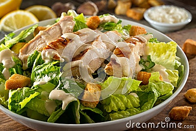 Chicken Caesar Salad Stock Photo