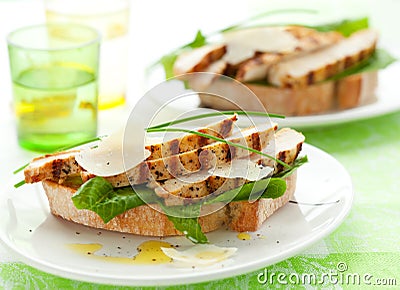 Chicken Caesar sandwich Stock Photo