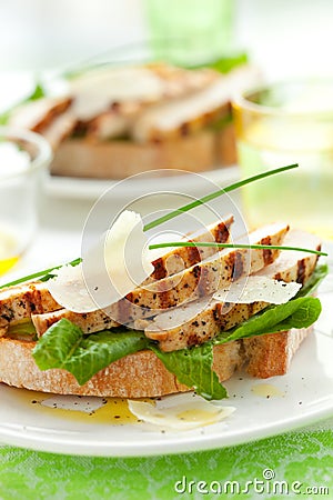 Chicken Caesar sandwich Stock Photo