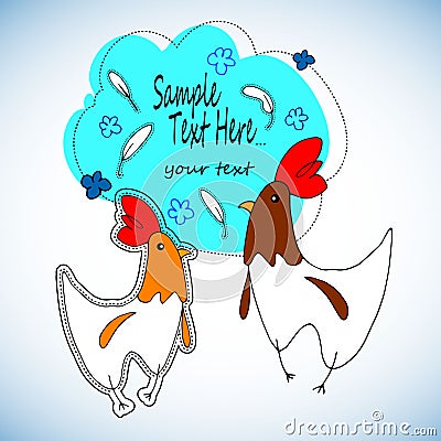 Chicken cartoon hen animal cute illustration vector child bird egg Vector Illustration