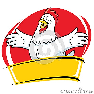 Chicken cartoon mascot style character Vector Illustration