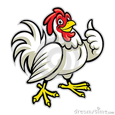 Chicken cartoon thumb up Vector Illustration