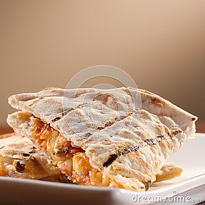 Chicken and cheese quesadillas Stock Photo