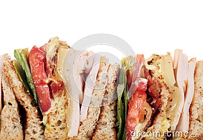 Chicken club sandwich isolated Stock Photo