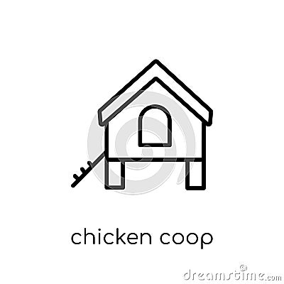 chicken coop icon. Trendy modern flat linear vector chicken coop Vector Illustration