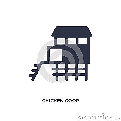 chicken coop icon on white background. Simple element illustration from farming concept Vector Illustration