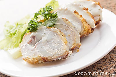 Chicken Cordon Bleu Stock Photo